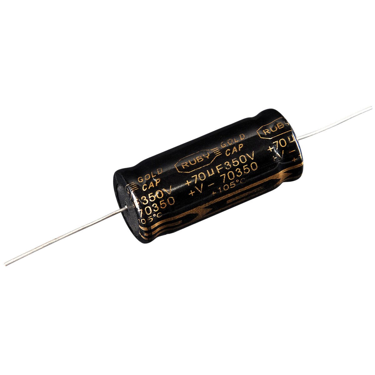 Ruby Tube Gold 70uF 350V Axial Capacitor